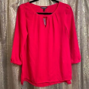 NWT Express hot pink/red tunic style blouse, oversized and flowy, size S‎